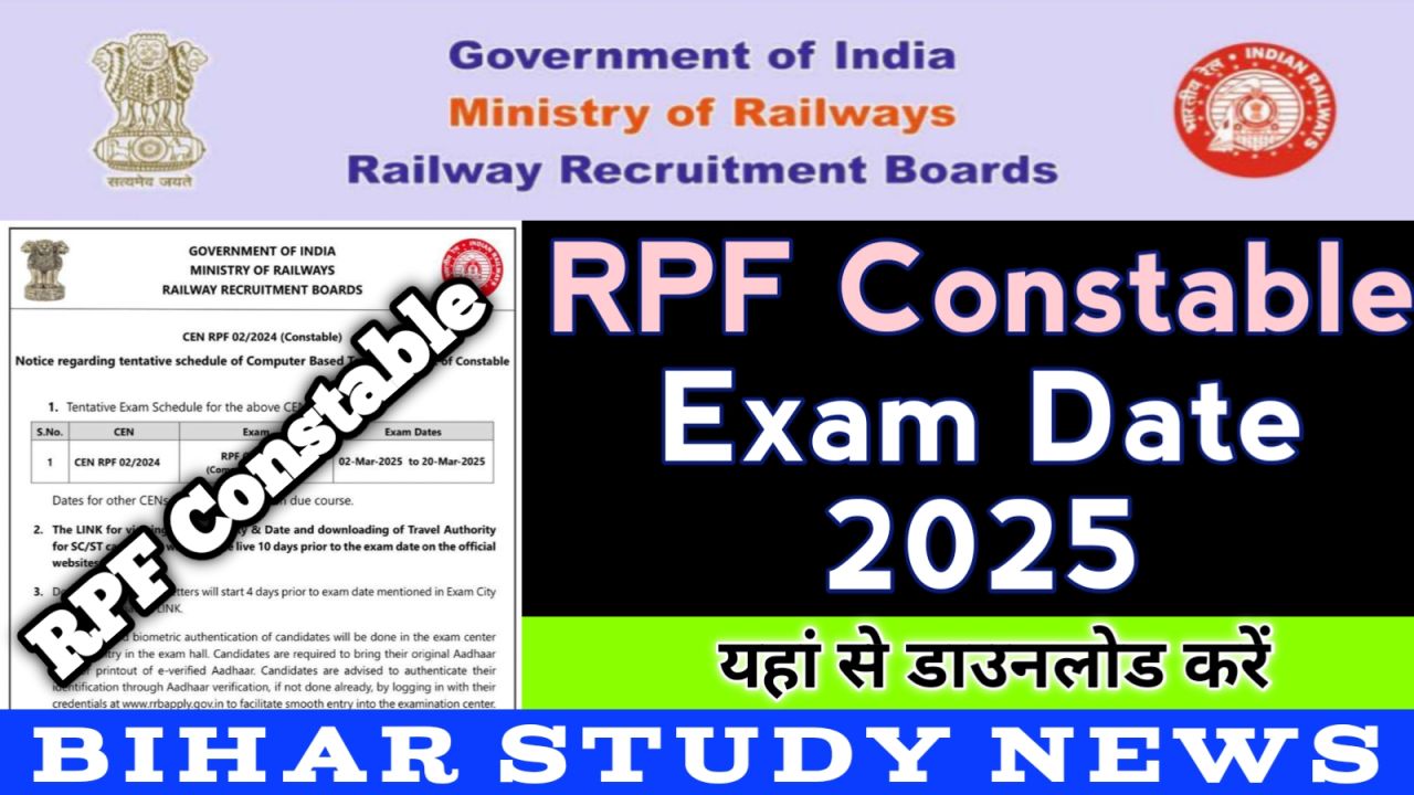 Rilway RPF Constble Exam Date 2025